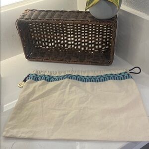 Tory Burch Beige Bag with Blue Accents